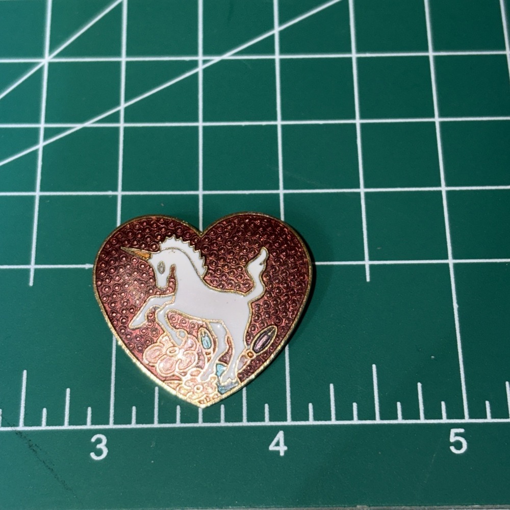 Unicorn Horse Heart Enamel Lapel Pin Fantasy Collectible